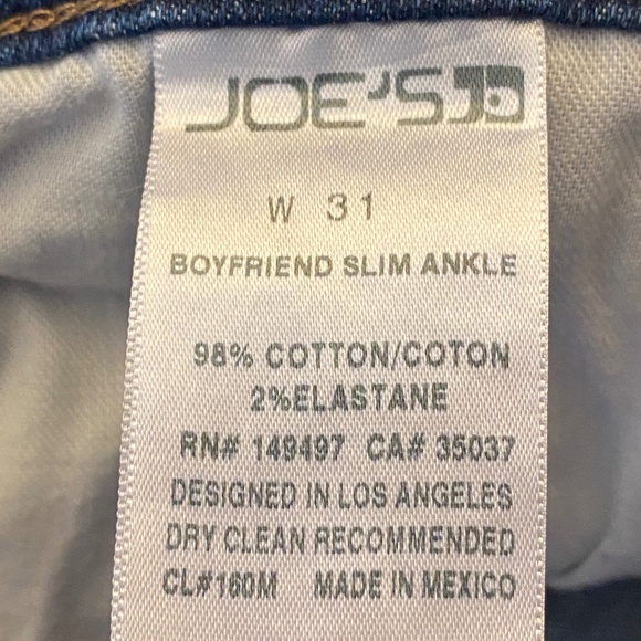 Joe's Jeans Boyfriend Slim Ankle Cuffed in Leah Wash Size 31 - Picture 9 of 15